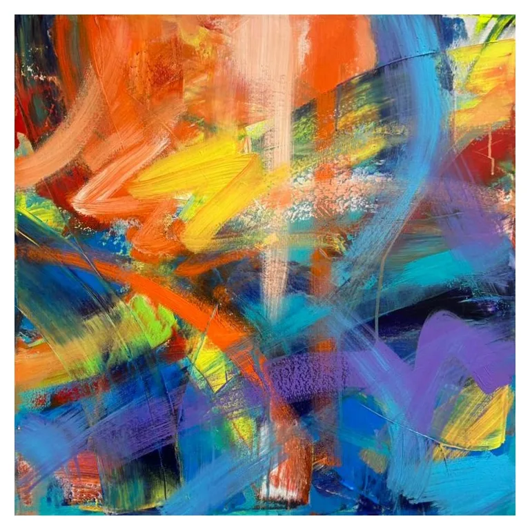 Vibrant Energy | Original Abstract Acrylic Painting on Canvas | Contemporary Colorful Wall Art