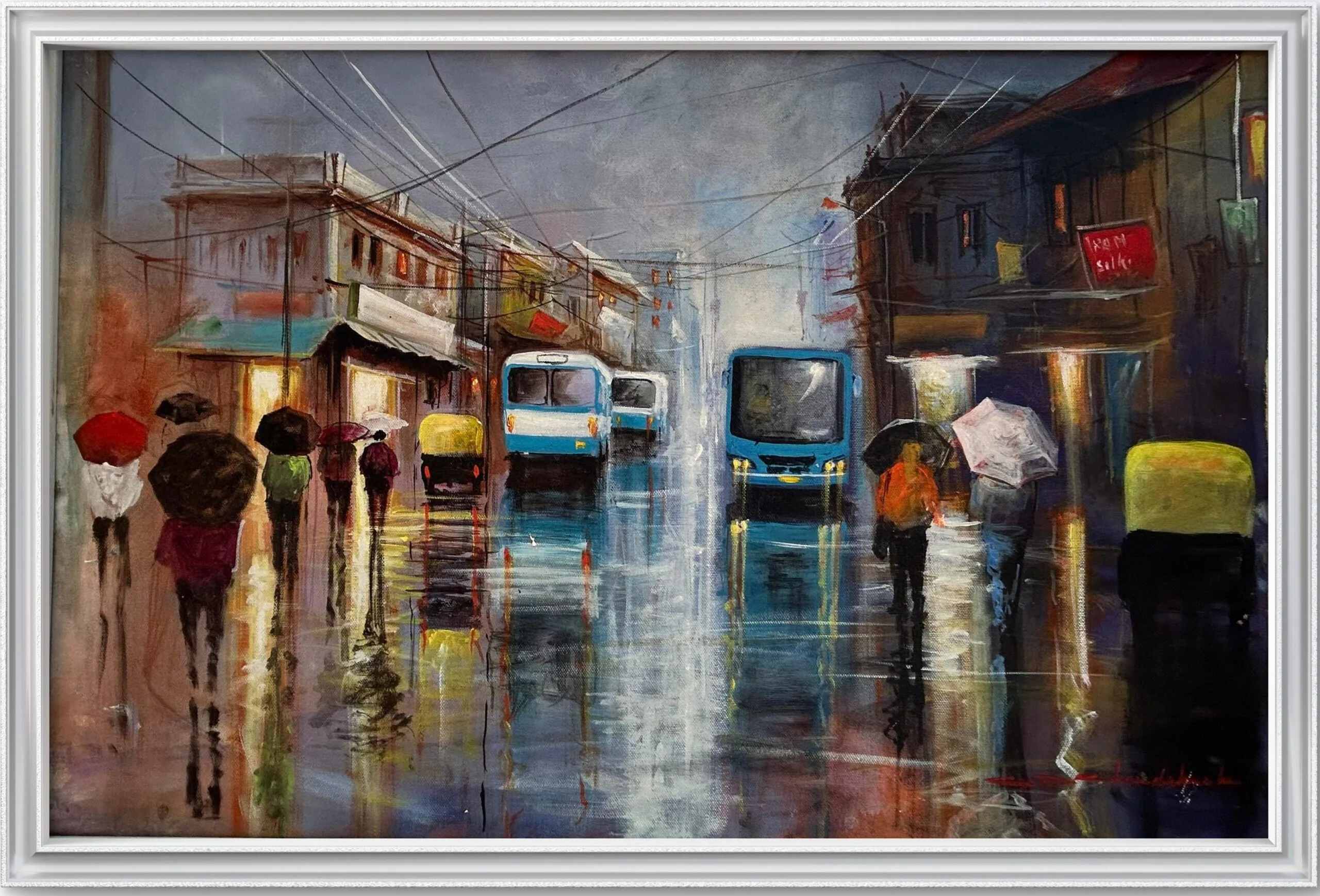 Rainy Bangalore Street Scene | Original Cityscape