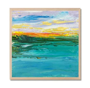 Tranquil Horizon – Set of 3 Abstract Landscape Paintings | Original Acrylic on Canvas