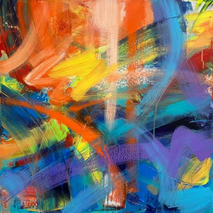 Vibrant Energy | Original Abstract Acrylic Painting on Canvas | Contemporary Colorful Wall Art