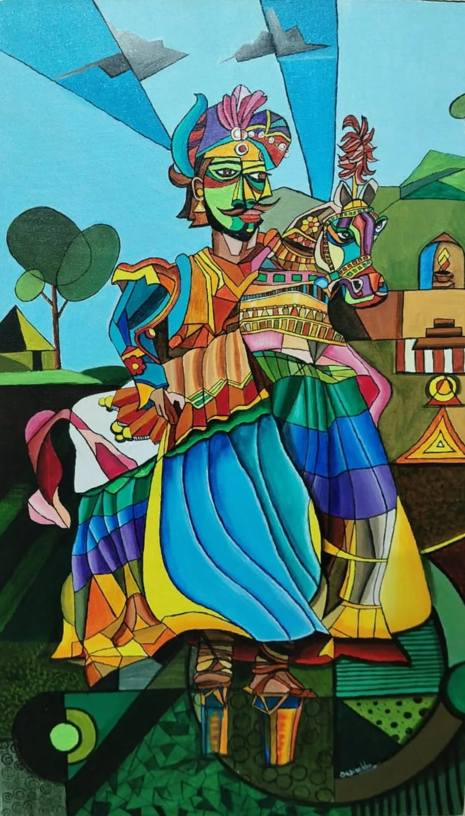 Colours of Tradition – Acrylic on Canvas | Original Indian Art
