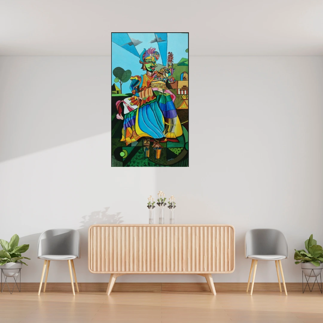 Colours of Tradition – Acrylic on Canvas | Original Indian Art