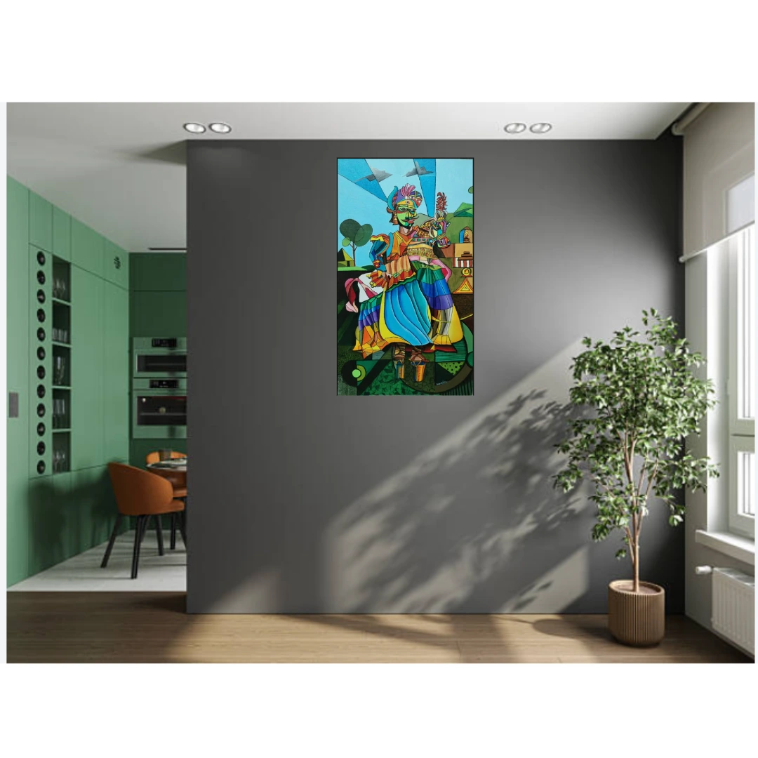 Colours of Tradition – Acrylic on Canvas | Original Indian Art
