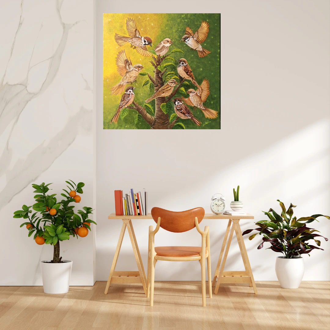 Wings of Harmony – Acrylic on Stretched Canvas | Original Artwork