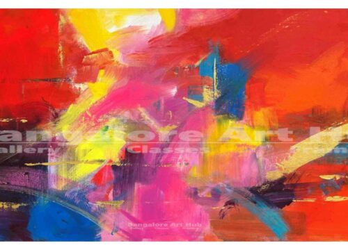 Copy of Copy of Copy of 0042 Title ( abstract ) acrylic on canvas Artist (GD Chandrababu) H 24 x W 60 price (45,000)