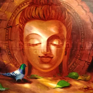 Buddha painting buddha with pigeon