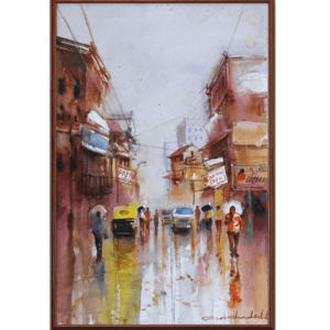 Brown Rainy Street